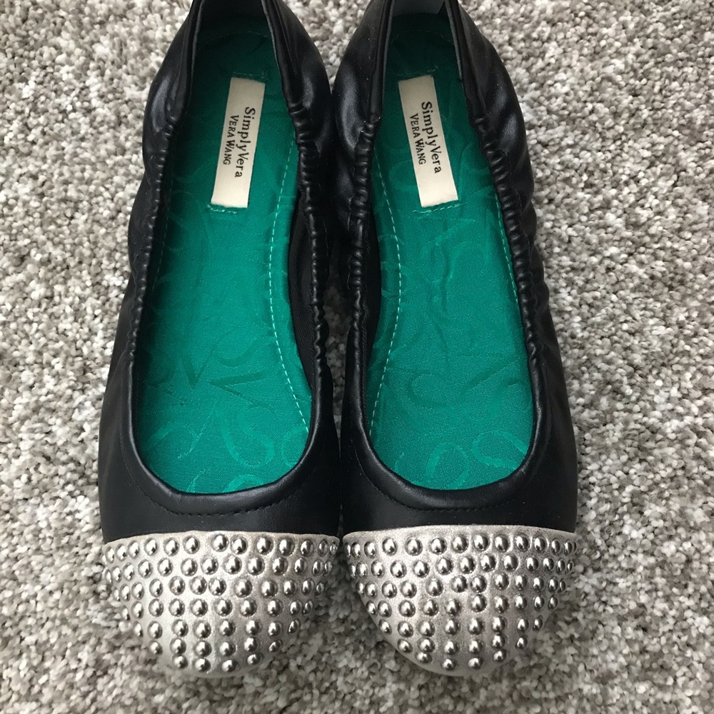 Cute Flats Black/Silver Size 6